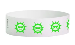 3/4" Tyvek Green Suns Wristbands