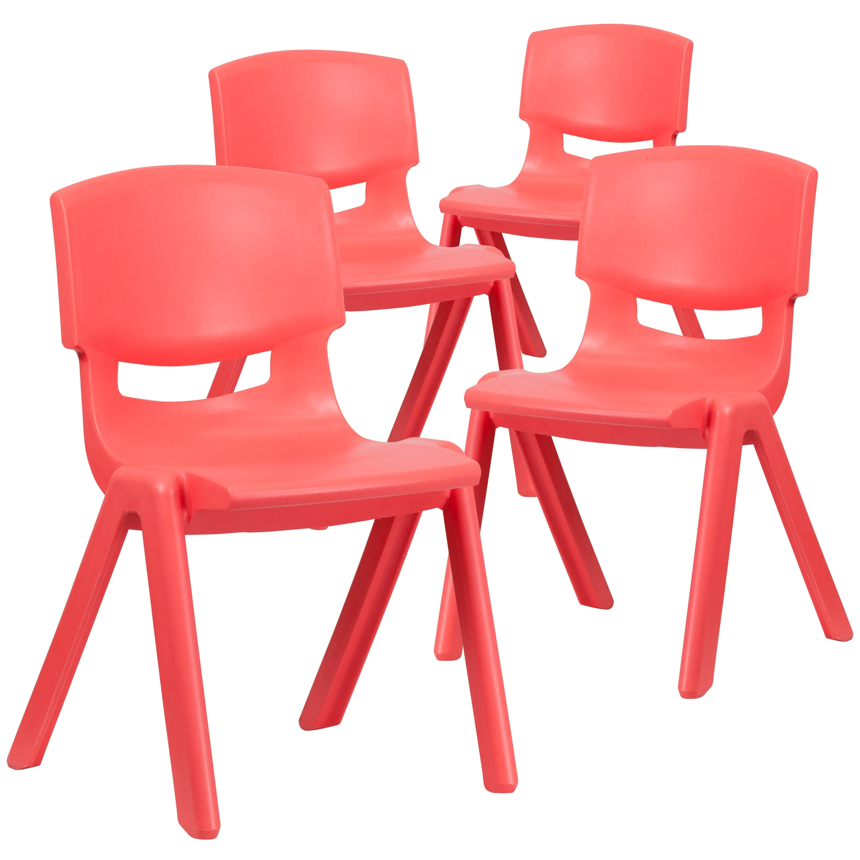 4 Pack Plastic Stackable School Chair with 15.5'' Seat Height