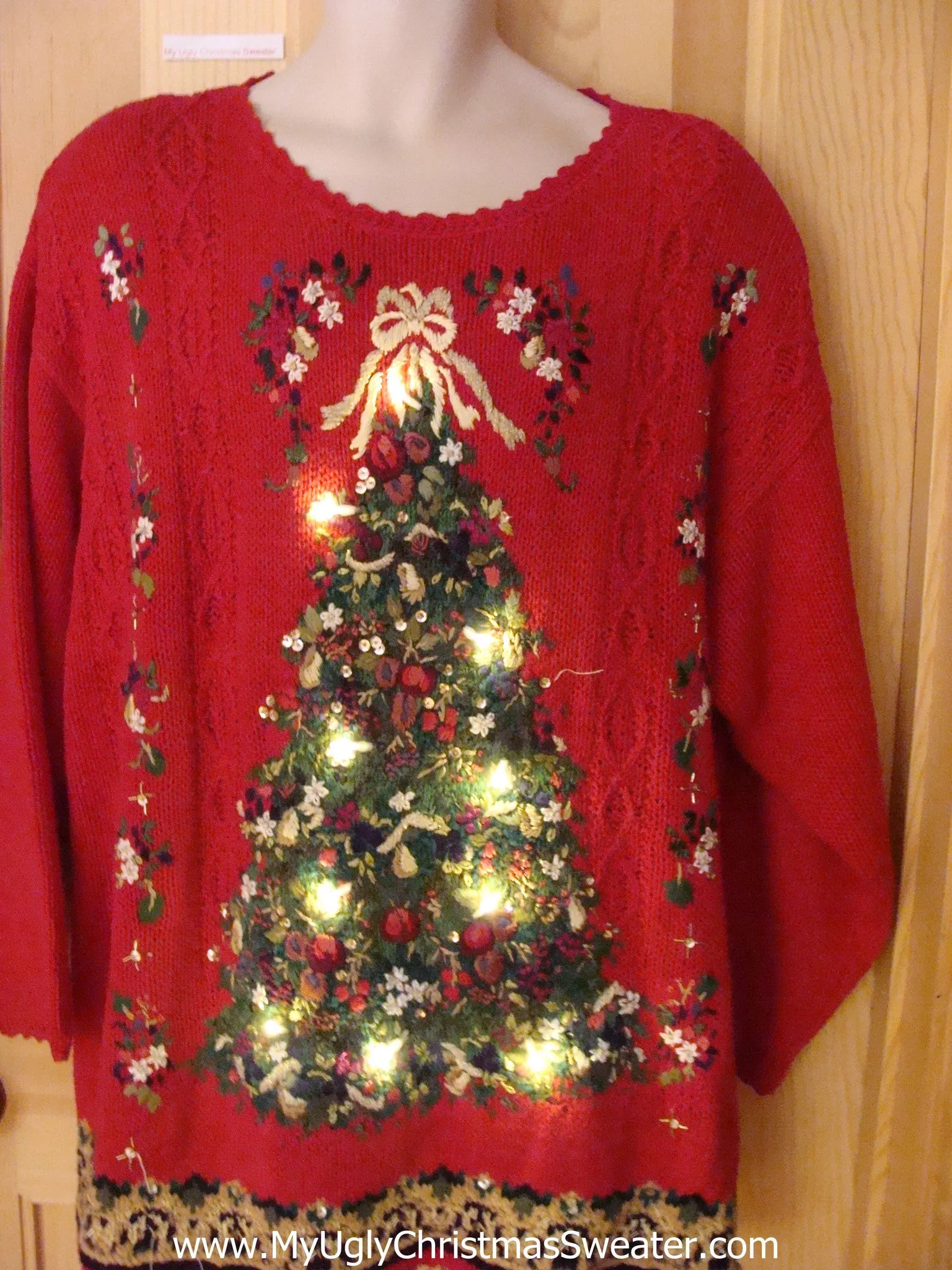 Light Up Ugly Christmas Sweater Wm or Mens 80s