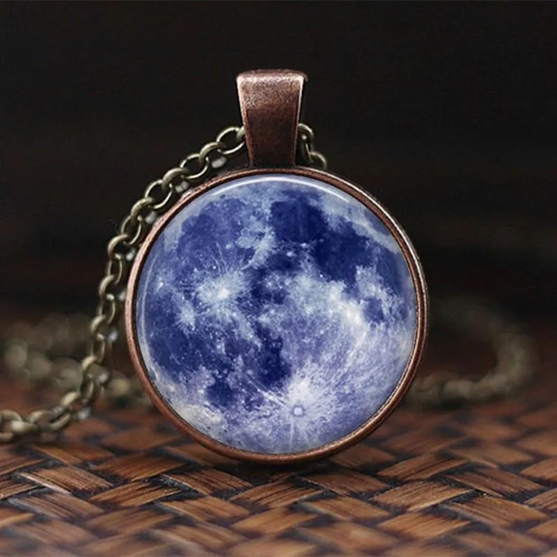 Women Charming Universe Glass Cabochon Galaxy Necklaces